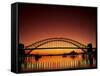 Sydney Harbour Bridge at Sunset, Sydney, New South Wales, Australia-Steve Vidler-Framed Stretched Canvas