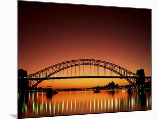 Sydney Harbour Bridge at Sunset, Sydney, New South Wales, Australia-Steve Vidler-Mounted Photographic Print