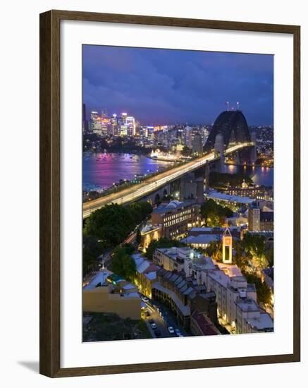 Sydney Harbour Bridge from the Rocks Area, Sydney, New South Wales, Australia-Walter Bibikow-Framed Photographic Print