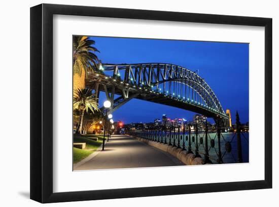 Sydney Harbour Bridge Sidewalk-null-Framed Art Print