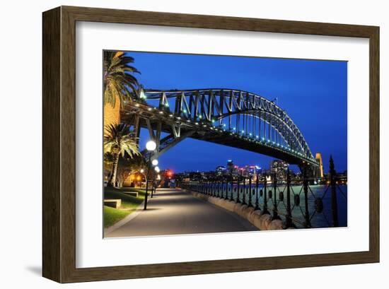 Sydney Harbour Bridge Sidewalk-null-Framed Art Print