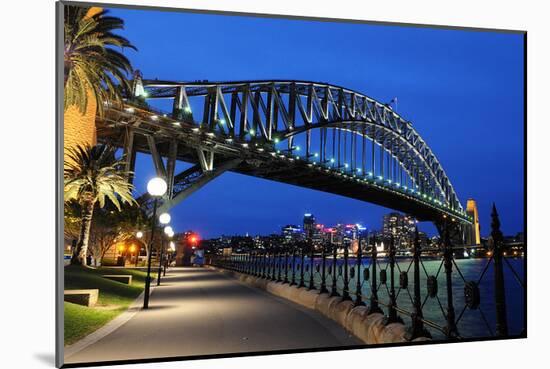 Sydney Harbour Bridge Sidewalk-null-Mounted Art Print