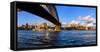 Sydney Harbour Bridge with City at Waterfront, Sydney, New South Wales, Australia-null-Framed Stretched Canvas