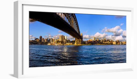 Sydney Harbour Bridge with City at Waterfront, Sydney, New South Wales, Australia-null-Framed Photographic Print