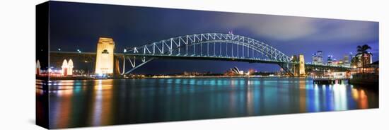 Sydney Harbour Bridge with the Sydney Opera House in the Background, Sydney Harbor, Sydney, New ...-null-Stretched Canvas