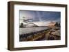 Sydney Harbour with the Harbour Bridge and Opera House after sunset, Sydney, New South Wales, Austr-Michael Runkel-Framed Photographic Print