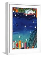 Sydney Harbour-Ian Tremewen-Framed Giclee Print