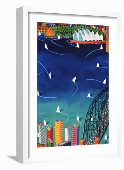 Sydney Harbour-Ian Tremewen-Framed Giclee Print