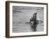 Sydney Hoyle Floundering on Back of Horse in Water at Full Cry Farm-Art Rickerby-Framed Photographic Print