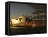 Sydney Opera House and Harbor Bridge at Night, Sydney, Australia-David Wall-Framed Stretched Canvas