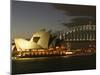 Sydney Opera House and Harbor Bridge at Night, Sydney, Australia-David Wall-Mounted Photographic Print