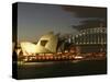 Sydney Opera House and Harbor Bridge at Night, Sydney, Australia-David Wall-Stretched Canvas