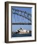 Sydney Opera House and Harbour Bridge, Sydney, New South Wales (N.S.W.), Australia-Fraser Hall-Framed Photographic Print