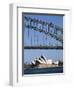 Sydney Opera House and Harbour Bridge, Sydney, New South Wales (N.S.W.), Australia-Fraser Hall-Framed Photographic Print