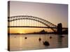 Sydney Opera House and Sydney Harbour Bridge at Sunset, Sydney, New South Wales, Australia-Steve Vidler-Stretched Canvas