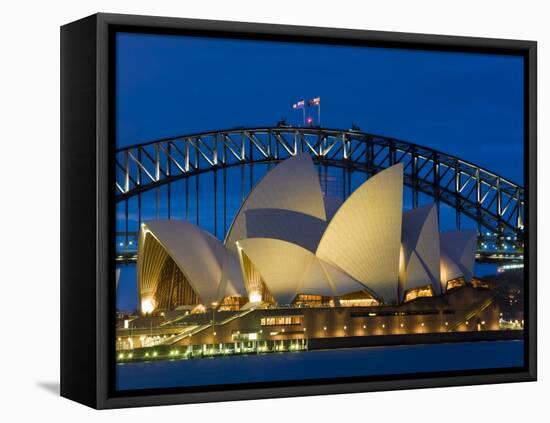 Sydney, Opera House at Dusk, Australia-Peter Adams-Framed Stretched Canvas