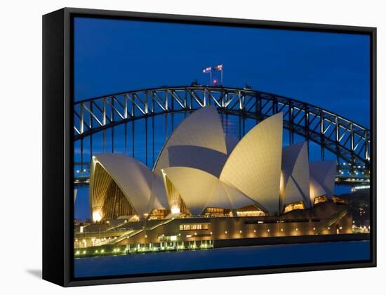 Sydney, Opera House at Dusk, Australia-Peter Adams-Framed Stretched Canvas