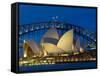 Sydney, Opera House at Dusk, Australia-Peter Adams-Framed Stretched Canvas