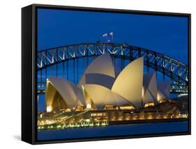 Sydney, Opera House at Dusk, Australia-Peter Adams-Framed Stretched Canvas