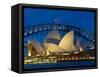 Sydney, Opera House at Dusk, Australia-Peter Adams-Framed Stretched Canvas