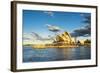 Sydney Opera House at sunset, UNESCO World Heritage Site, Sydney, New South Wales, Australia, Pacif-Michael Runkel-Framed Photographic Print