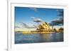 Sydney Opera House at sunset, UNESCO World Heritage Site, Sydney, New South Wales, Australia, Pacif-Michael Runkel-Framed Photographic Print