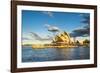 Sydney Opera House at sunset, UNESCO World Heritage Site, Sydney, New South Wales, Australia, Pacif-Michael Runkel-Framed Photographic Print