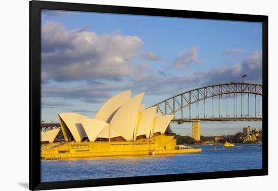 Sydney Opera House & Harbour Bridge, Darling Harbour, Sydney, New South Wales, Australia-Doug Pearson-Framed Photographic Print