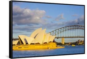 Sydney Opera House & Harbour Bridge, Darling Harbour, Sydney, New South Wales, Australia-Doug Pearson-Framed Stretched Canvas