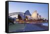 Sydney Opera House & Harbour Bridge, Darling Harbour, Sydney, New South Wales, Australia-Doug Pearson-Framed Stretched Canvas