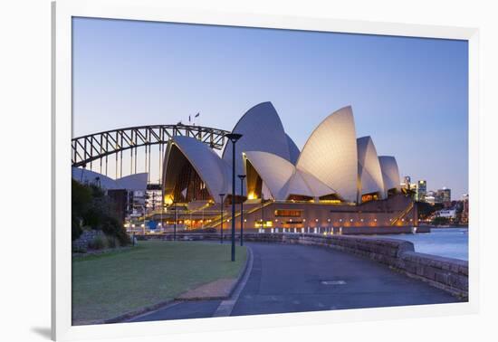 Sydney Opera House & Harbour Bridge, Darling Harbour, Sydney, New South Wales, Australia-Doug Pearson-Framed Photographic Print