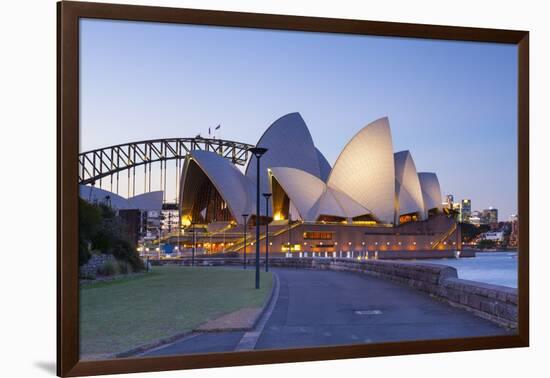 Sydney Opera House & Harbour Bridge, Darling Harbour, Sydney, New South Wales, Australia-Doug Pearson-Framed Photographic Print