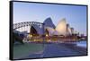 Sydney Opera House & Harbour Bridge, Darling Harbour, Sydney, New South Wales, Australia-Doug Pearson-Framed Stretched Canvas