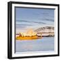 Sydney Opera House & Harbour Bridge, Darling Harbour, Sydney, New South Wales, Australia-Doug Pearson-Framed Photographic Print