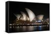 Sydney Opera House Lit Up at Night, Sydney, New South Wales, Australia-null-Framed Stretched Canvas