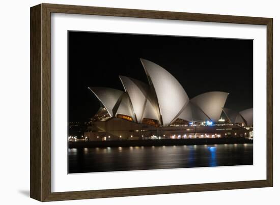 Sydney Opera House Lit Up at Night, Sydney, New South Wales, Australia-null-Framed Photographic Print