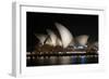 Sydney Opera House Lit Up at Night, Sydney, New South Wales, Australia-null-Framed Photographic Print