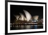 Sydney Opera House Lit Up at Night, Sydney, New South Wales, Australia-null-Framed Photographic Print
