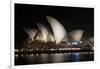 Sydney Opera House Lit Up at Night, Sydney, New South Wales, Australia-null-Framed Premium Photographic Print