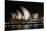 Sydney Opera House Lit Up at Night, Sydney, New South Wales, Australia-null-Mounted Premium Photographic Print