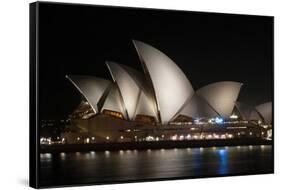 Sydney Opera House Lit Up at Night, Sydney, New South Wales, Australia-null-Framed Stretched Canvas