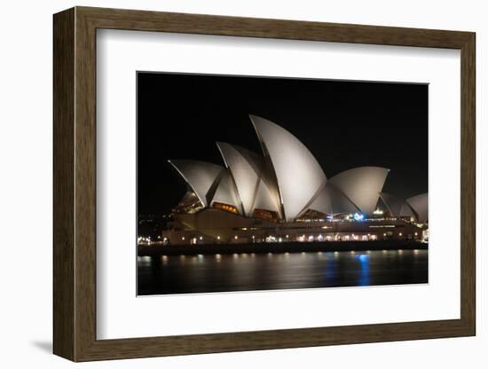 Sydney Opera House Lit Up at Night, Sydney, New South Wales, Australia-null-Framed Photographic Print