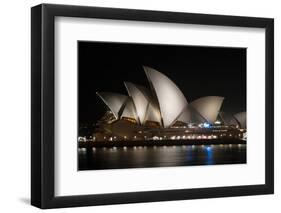 Sydney Opera House Lit Up at Night, Sydney, New South Wales, Australia-null-Framed Photographic Print