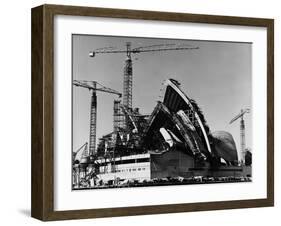 Sydney Opera House under Construction-null-Framed Photographic Print