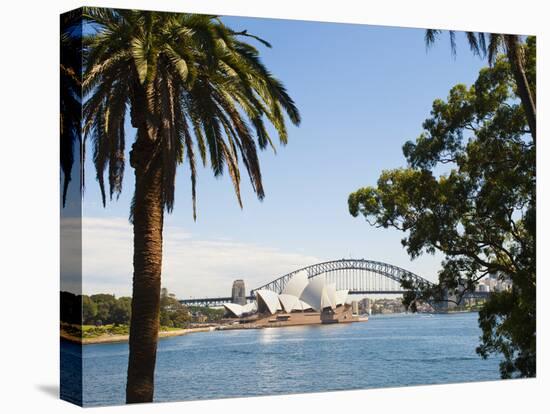 Sydney Opera House, UNESCO World Heritage Site, and Sydney Harbour Bridge, Sydney, Australia-Matthew Williams-Ellis-Stretched Canvas