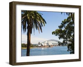 Sydney Opera House, UNESCO World Heritage Site, and Sydney Harbour Bridge, Sydney, Australia-Matthew Williams-Ellis-Framed Photographic Print