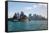 Sydney Opera House with Buildings at Circular Quay, Sydney, New South Wales, Australia-null-Framed Stretched Canvas