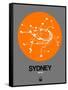Sydney Orange Subway Map-NaxArt-Framed Stretched Canvas