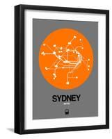 Sydney Orange Subway Map-NaxArt-Framed Art Print