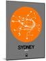 Sydney Orange Subway Map-NaxArt-Mounted Art Print